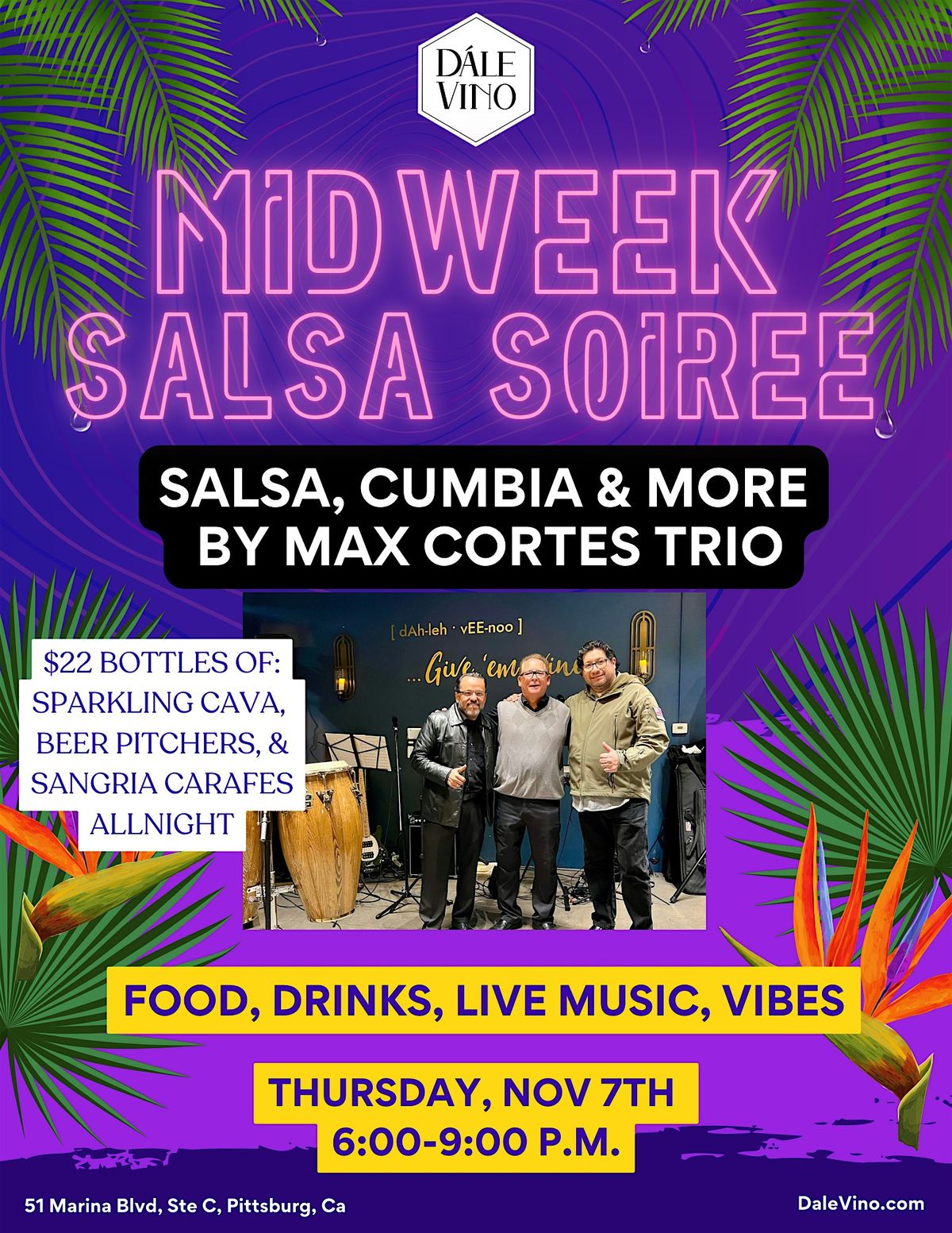 Midweek Salsa Soiree Ft max Cortes Trio