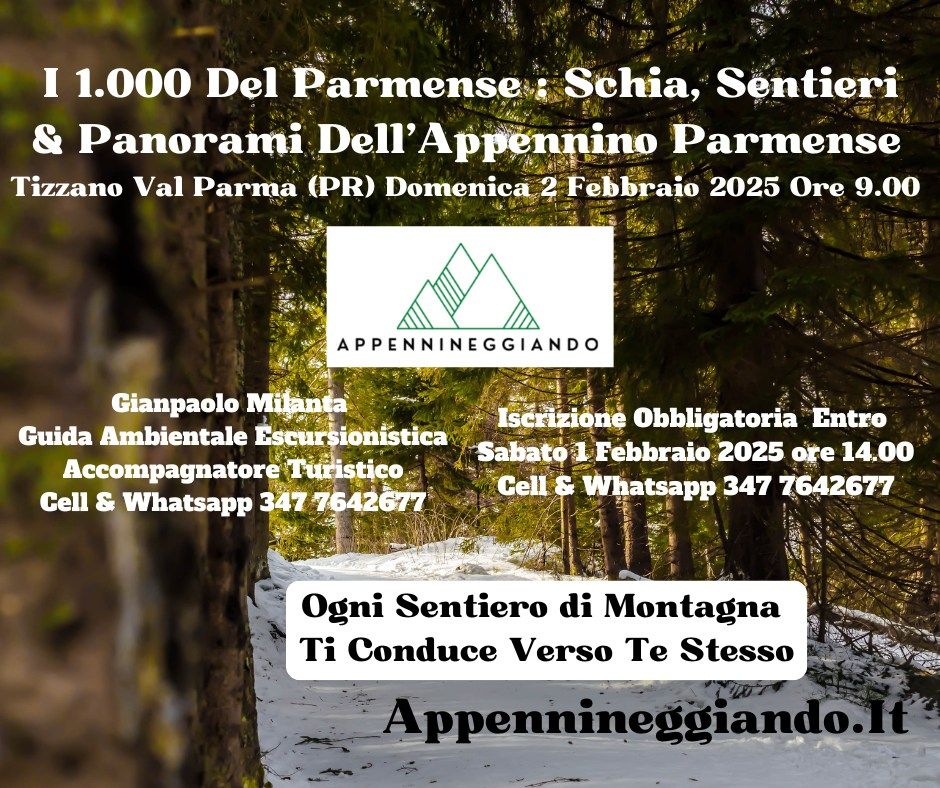 I 1.000 DEL PARMENSE : SCHIA , SENTIERI E PANORAMI DELL'APPENNINO PARMENSE