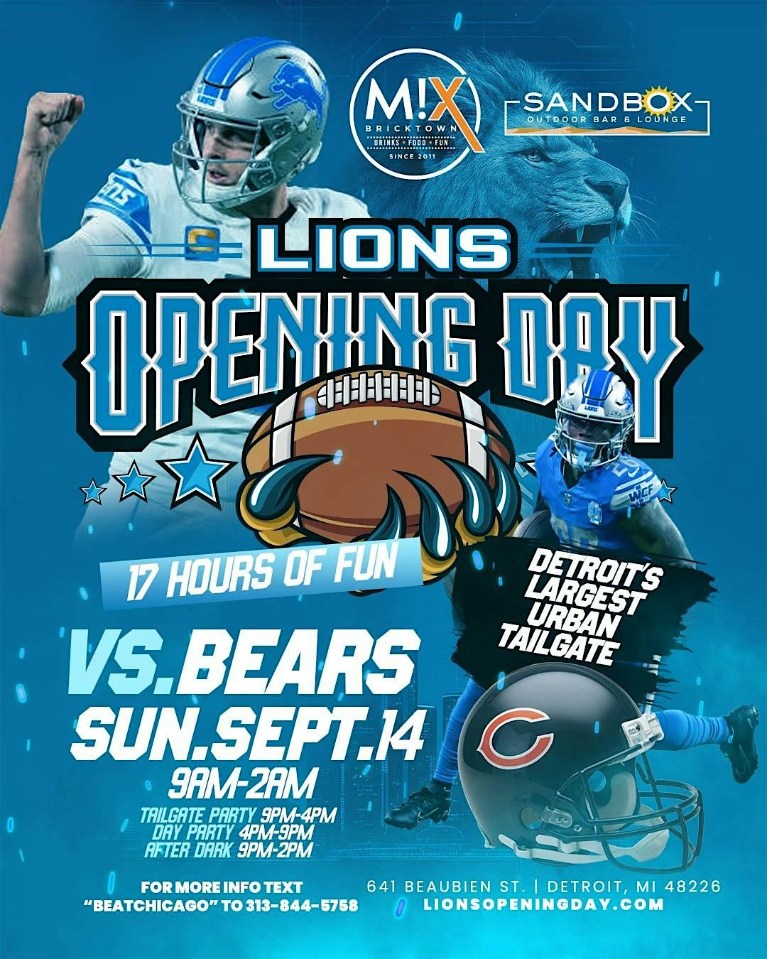 LIONS OPENING DAY FEST (All Day Food, Fun, And Football)