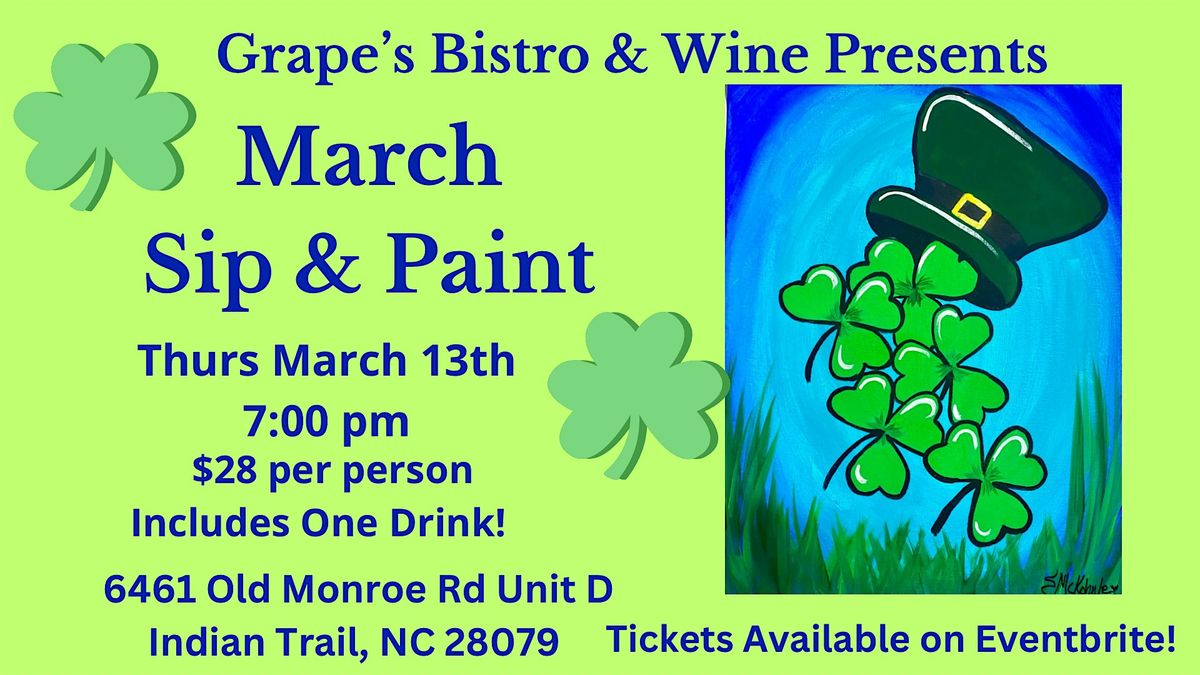 March Sip & Paint at Grape's Bistro