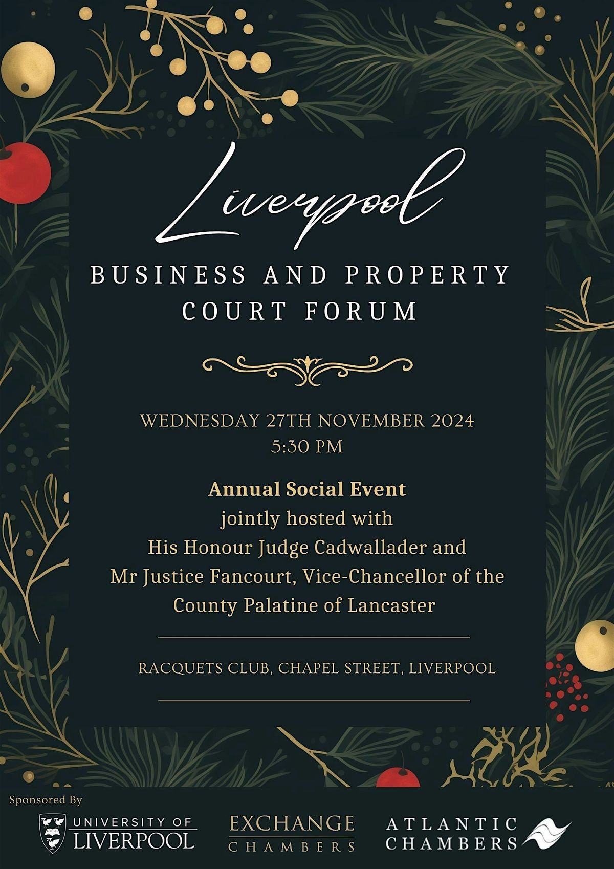 Liverpool Business and Property Courts Forum Annual Drinks