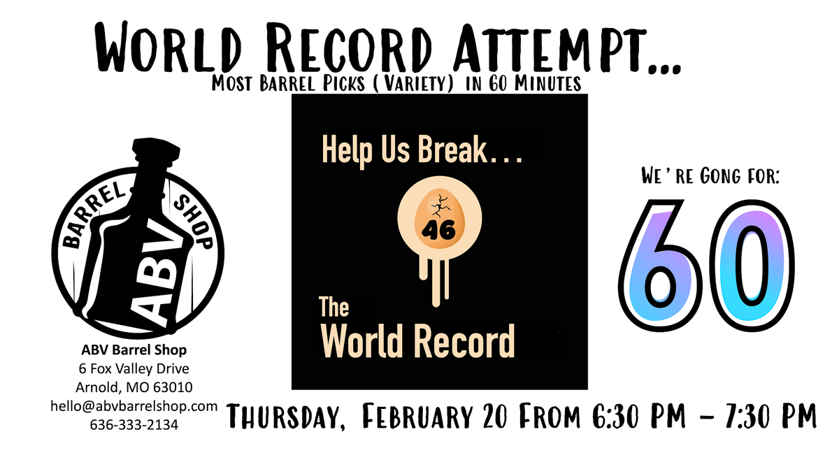 Help the ABV Barrel Shop Set A New World Record for Barrel Pick Sales!