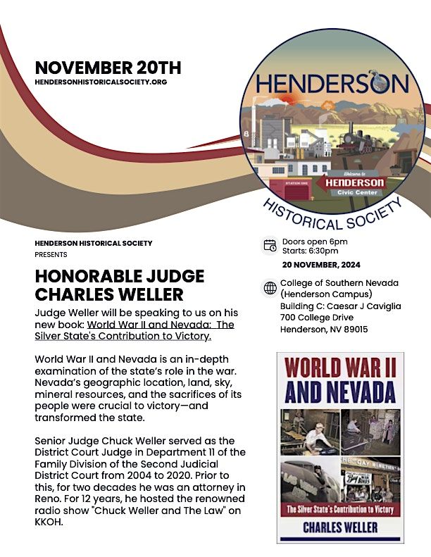 Henderson Historical Society presents the Honorable Judge Charles Weller