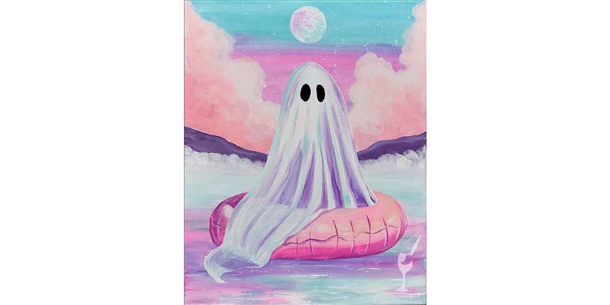 Floating Cotton Candy Ghost - Paint and Sip in San Antonio | Classpop!\u2122