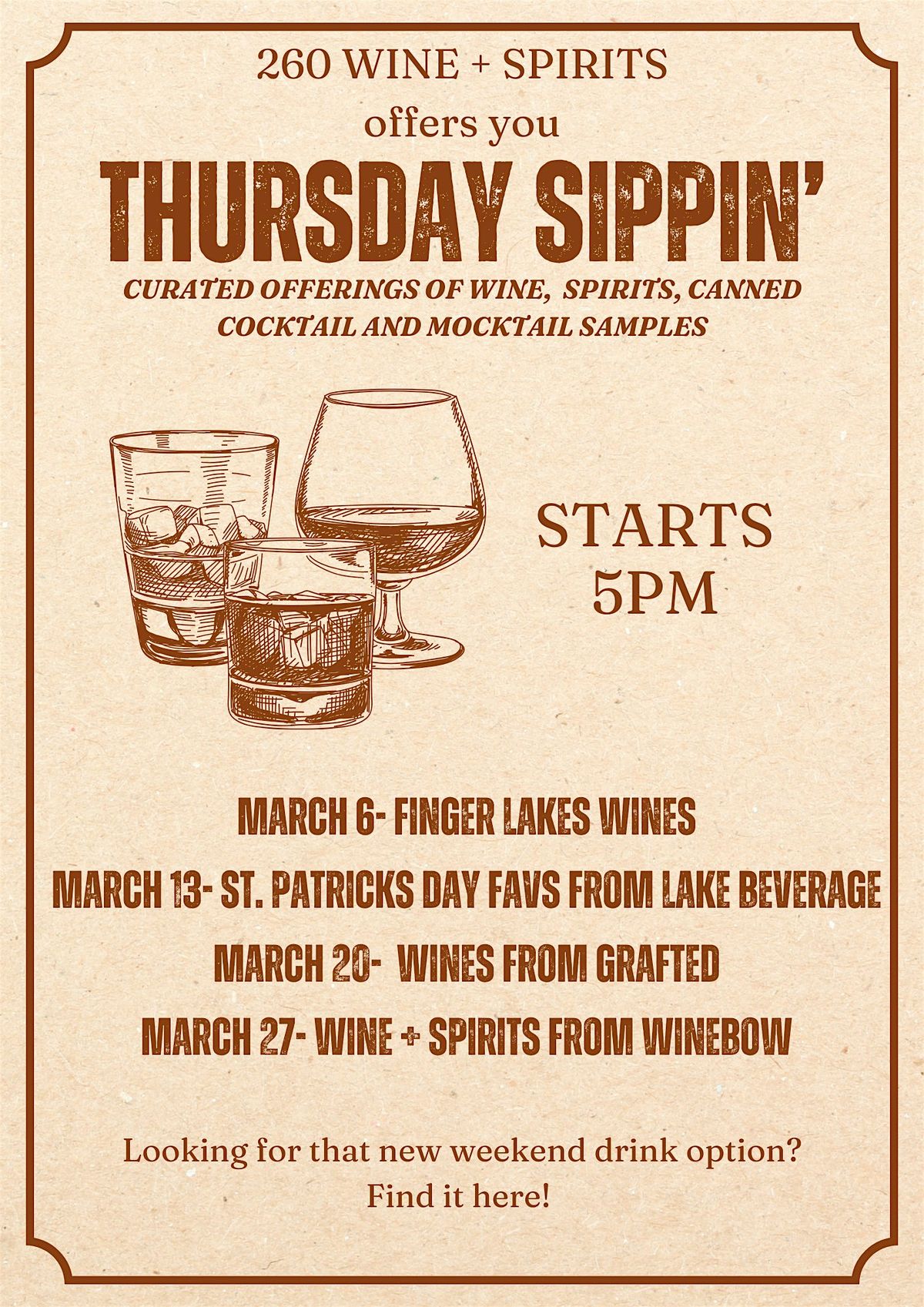 Thursday Sippin':  St. Patrick's Day inspired tasting!