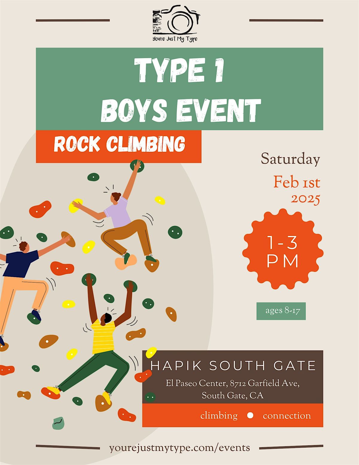 Type 1 Boys Rock Climbing Event