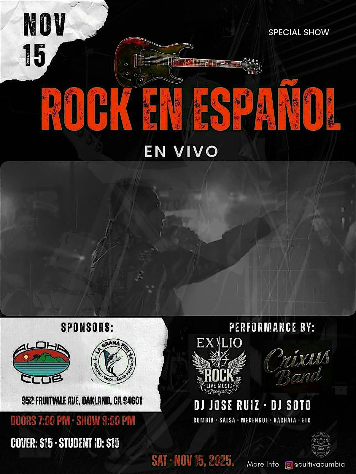 Cultiva + Cumbia presenta: Rock en Espa\u00f1ol & Cumbia en Vivo