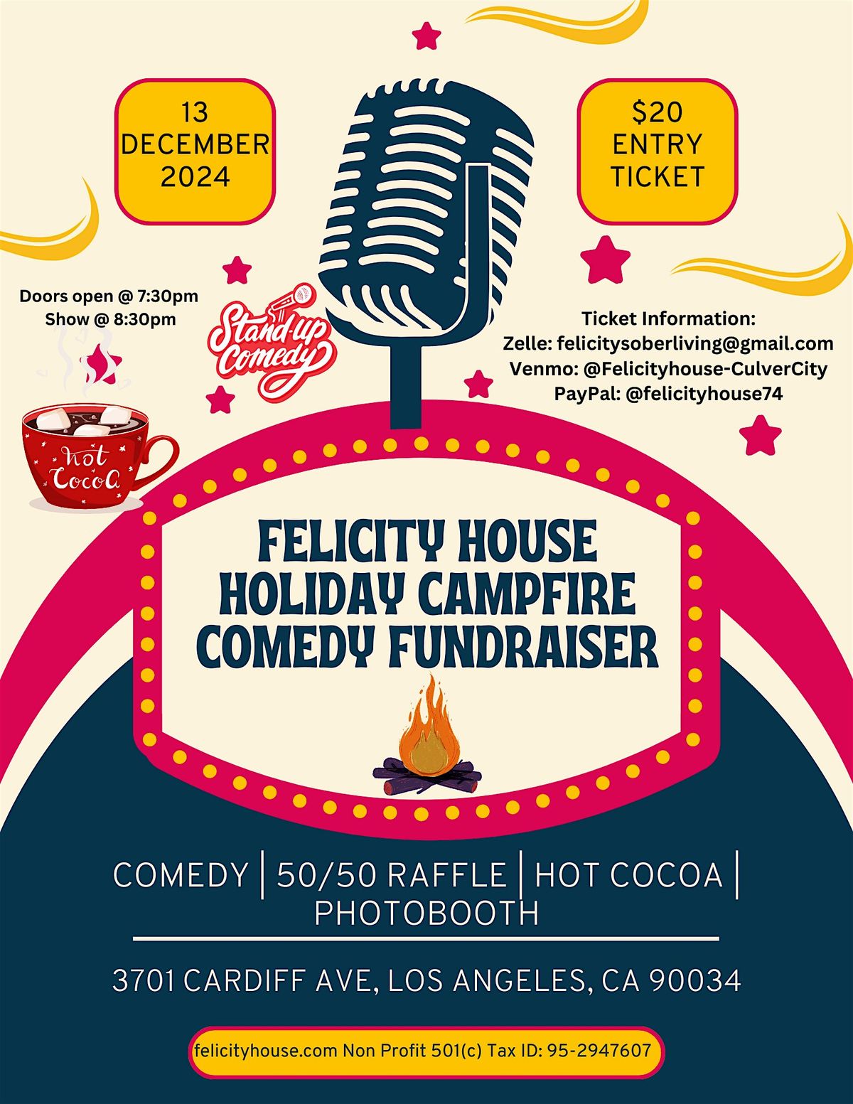 Felicity House Holiday Campfire  Comedy Fundraiser