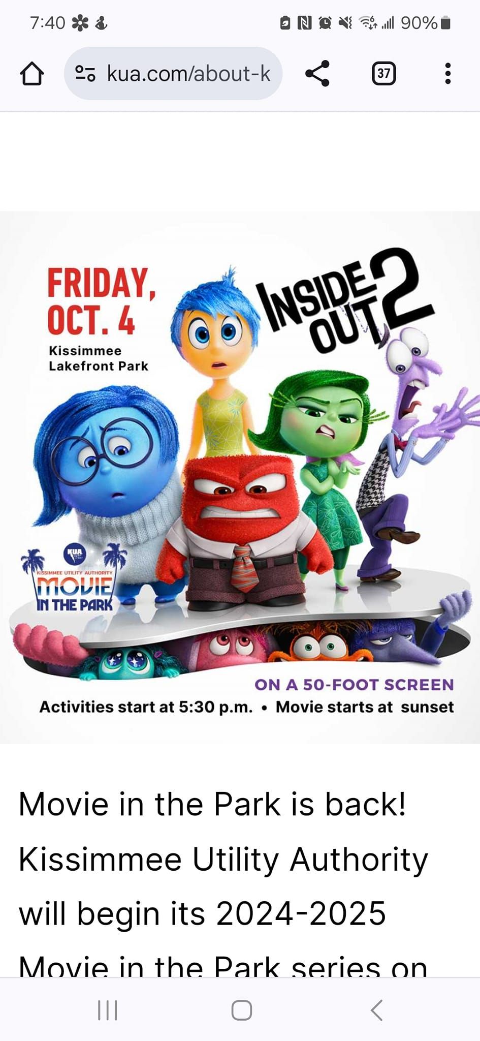 Kissimmee Movie In the Park