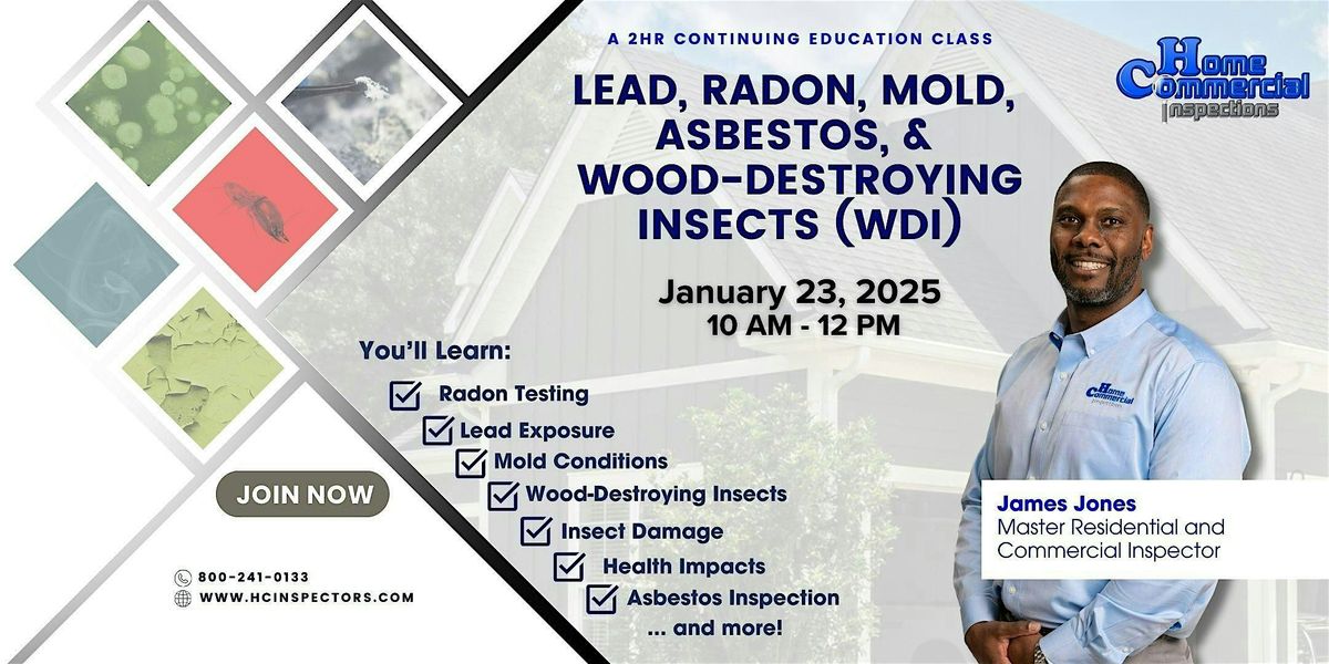 RADON, LEAD, MOLD, & WDI (WOOD-DESTROYING INSECTS) ASBESTOS