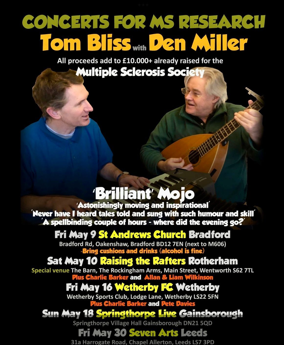 CONCERT FOR M.S. with TOM BLISS and DEN MILLER with Charlie Barker, Allan & Liam Wilkinson