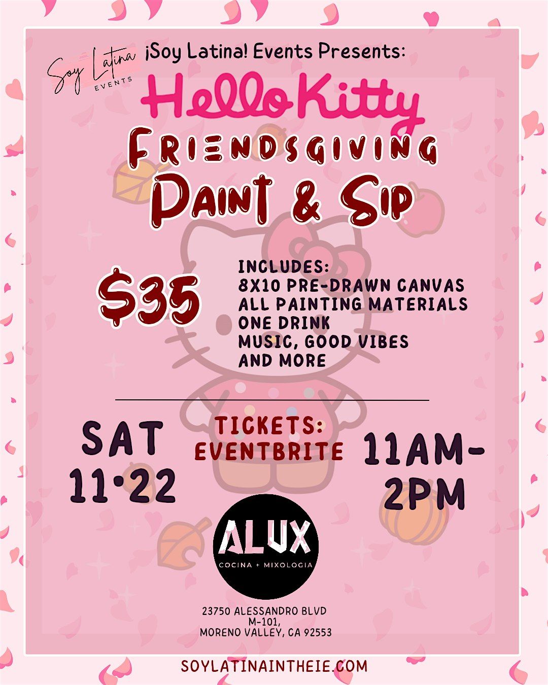 Hello Kitty Friendsgiving Paint & Sip