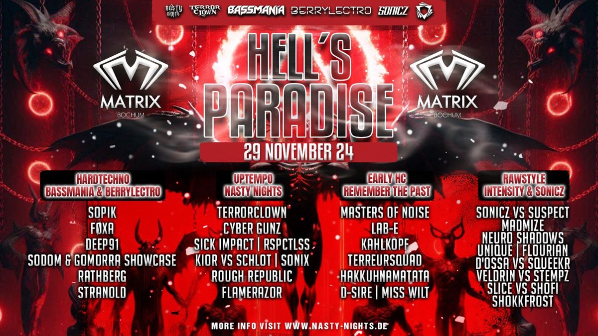 Fr. 29.11.: HELL\u00b4S PARADISE auf 4 Floors