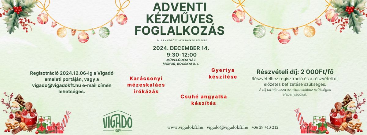 Adventi k\u00e9zm\u0171ves foglalkoz\u00e1s