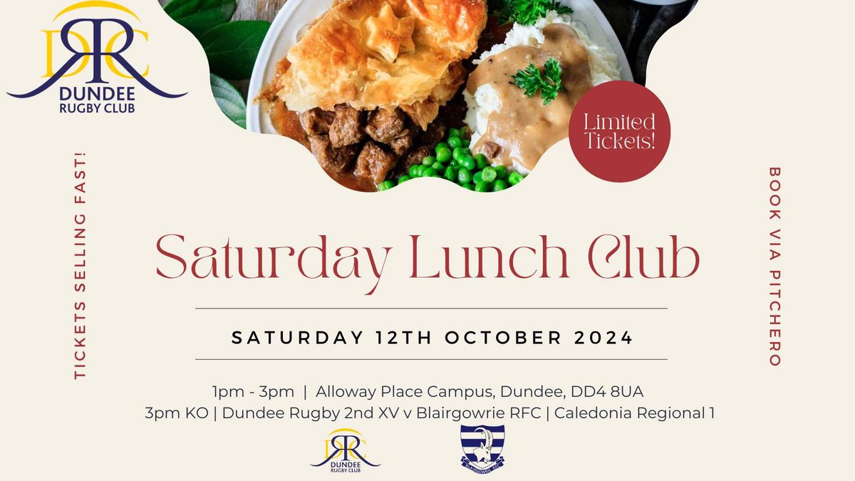 Dundee Rugby 2nd XV v Blairgowire RFC Lunch Club