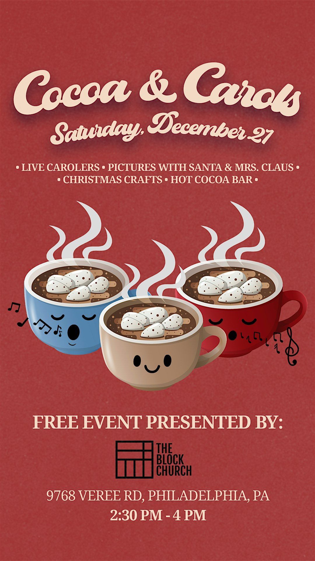 Cocoa & Carols with The Block Church (FREE!)