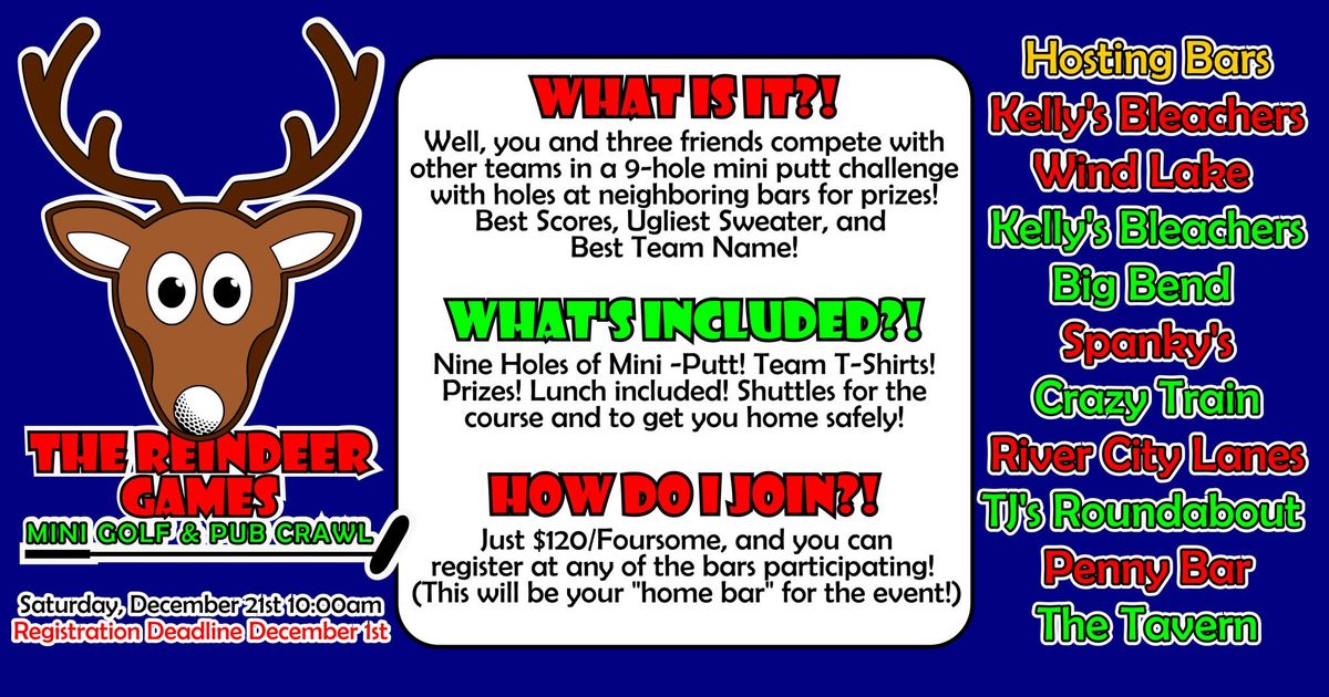 "Reindeer Games" Mini-Golf & Pub Crawl!