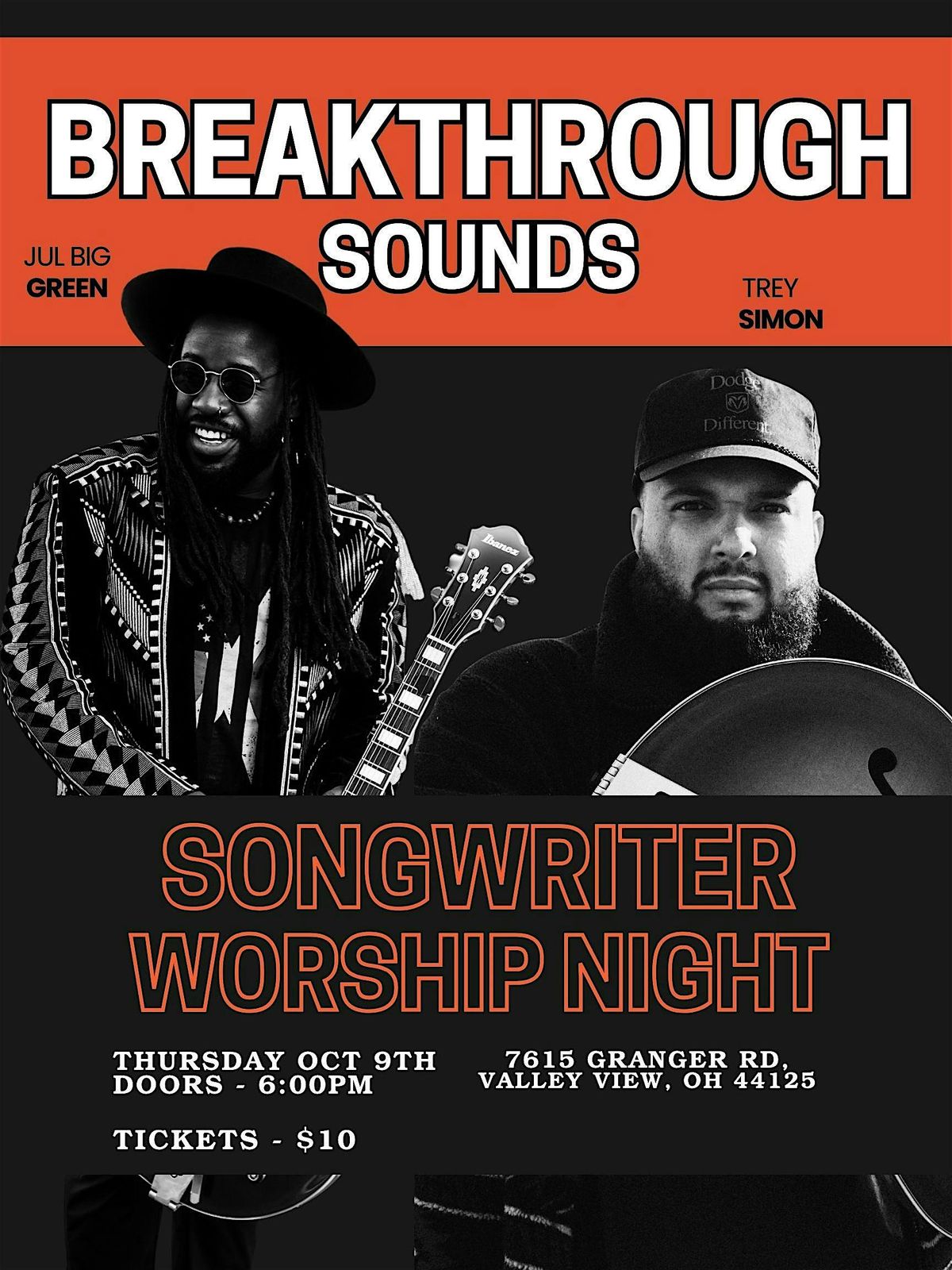 Breakthrough Sounds Songwriter Worship Night ft. Trey Simon\/ Jul Big Green
