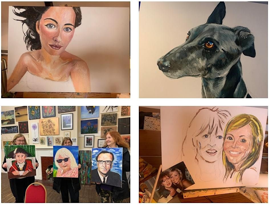 Paint your own family portraits!  Acrylic painting  art lesson