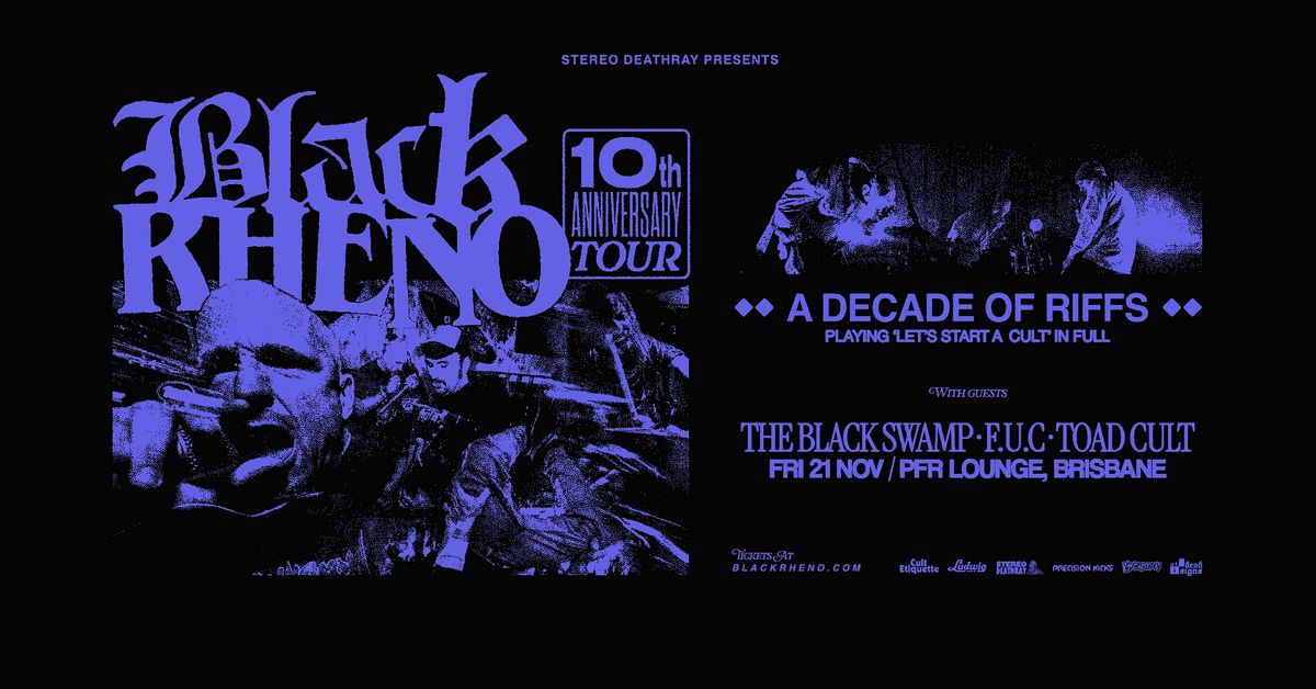 BLACK RHENO \/w The Black Swamp, F.U.C & Toad Cult at PFR Lounge Nov 21st