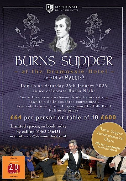 Burns Supper at the Drumossie Hotel in aid of Maggie's