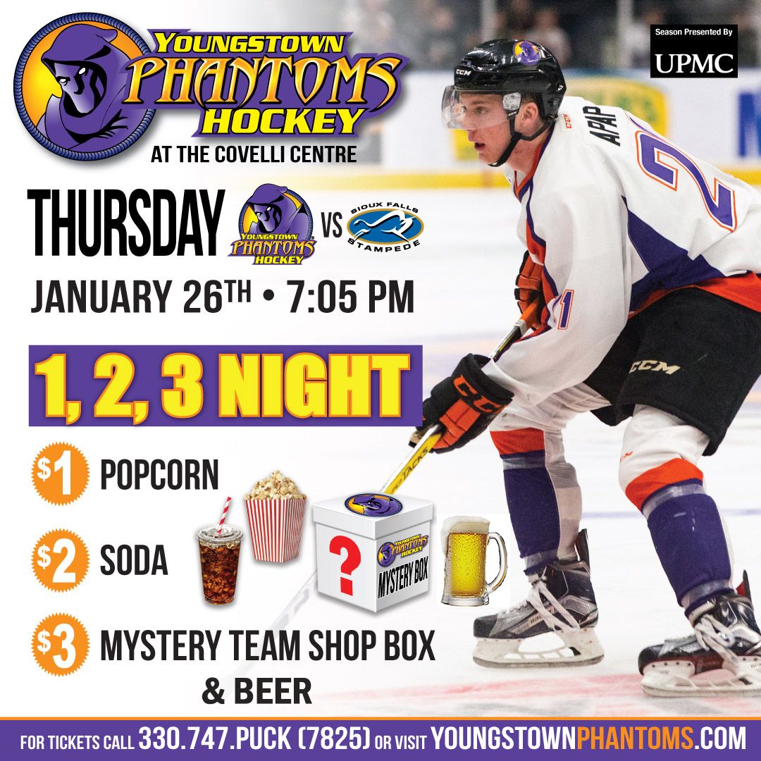 Sioux Falls Stampede at Youngstown Phantoms at Covelli Centre - Youngstown