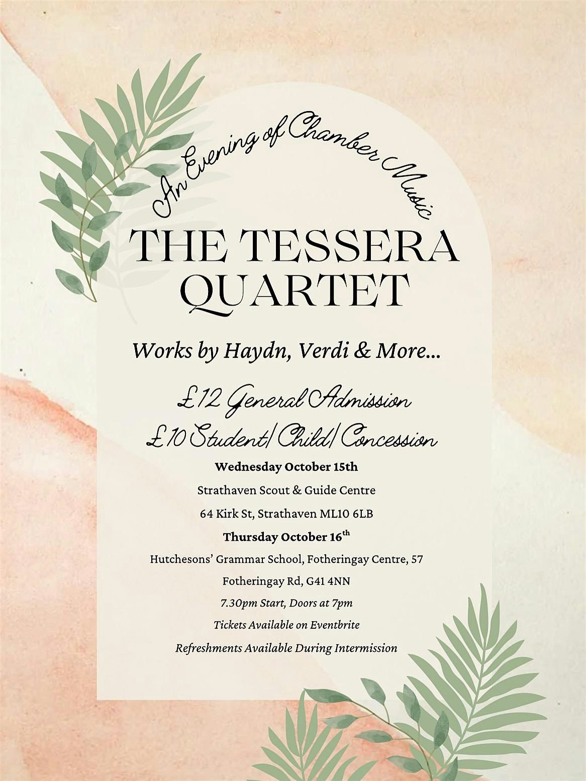 The Tessera Quartet in Ayr: An Evening of Chamber Music