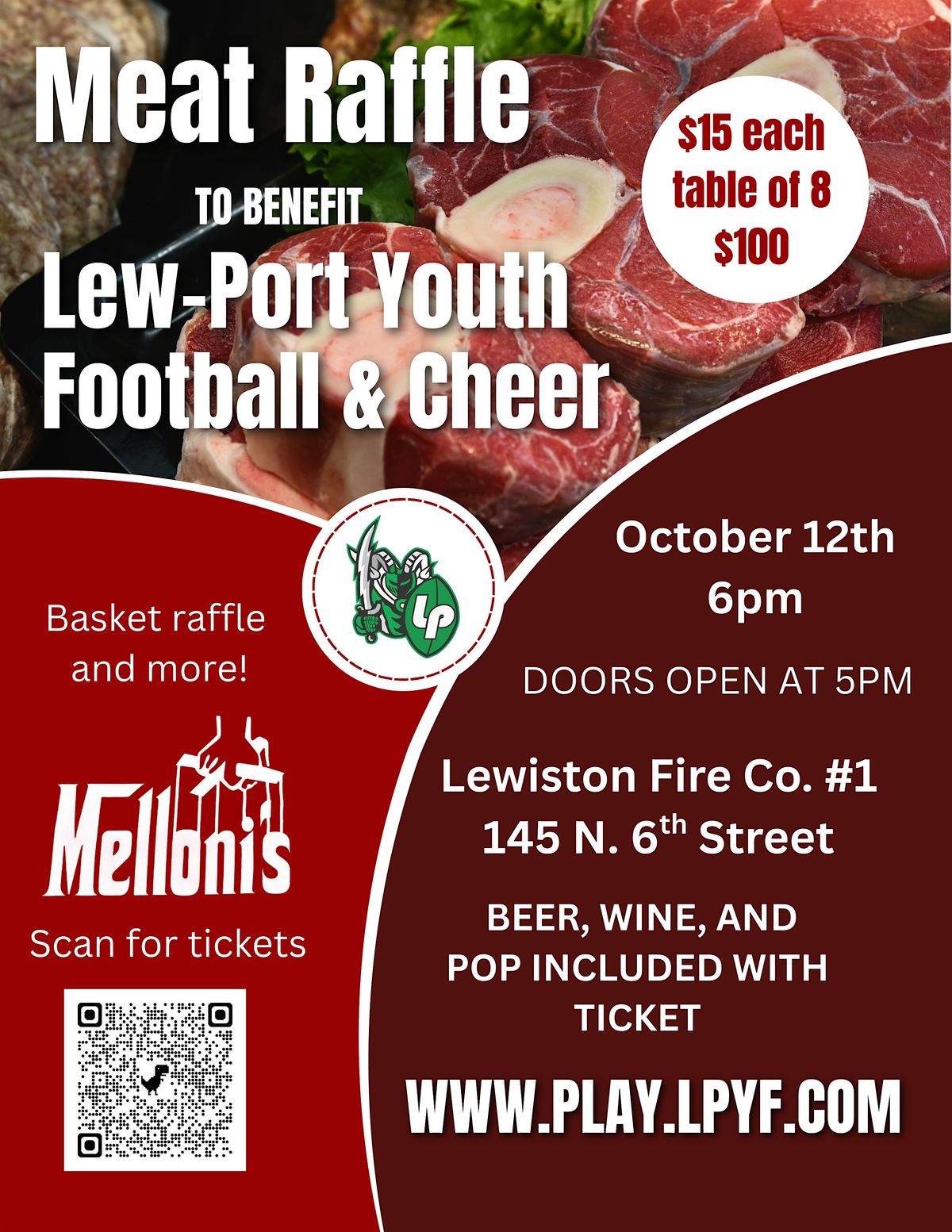 Lew-Port Youth Football and Cheer 2025 Meat Raffle