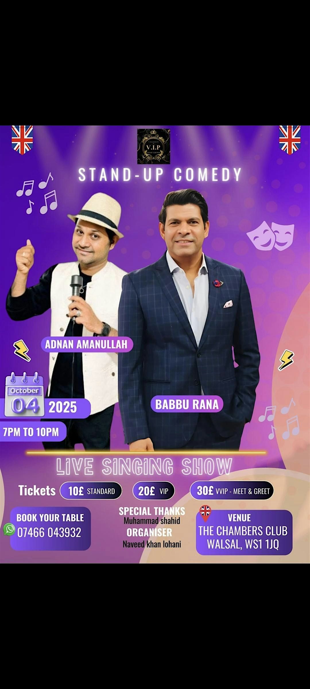 Singing & comedy nights show