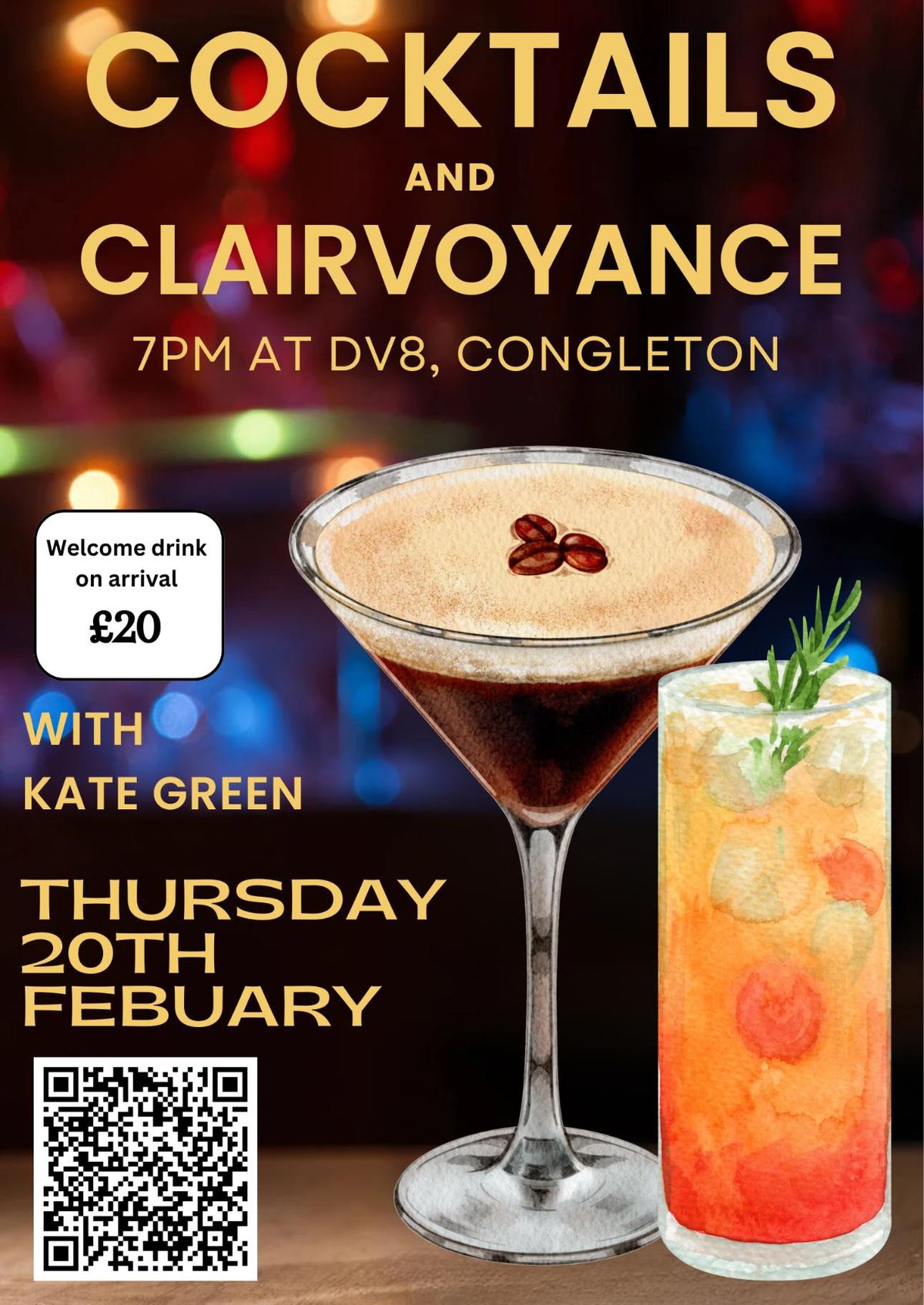 DV8 Congleton Cocktails & Clairvoyance