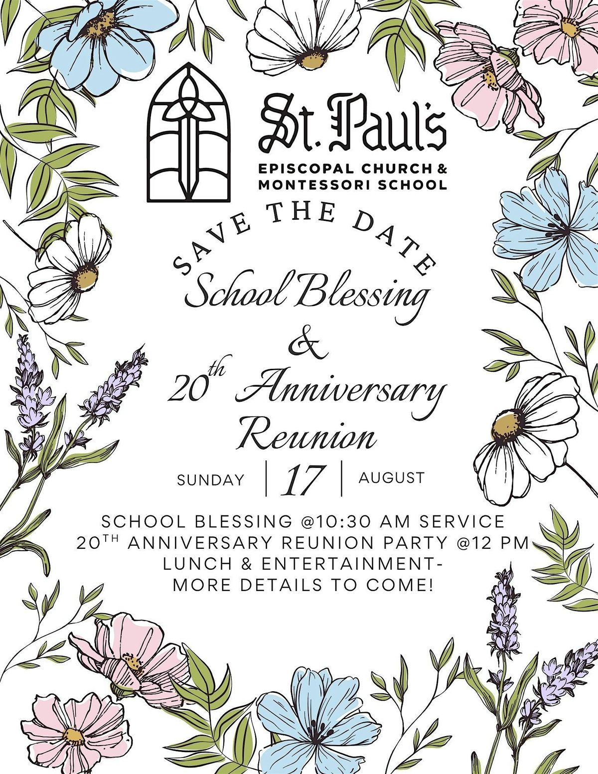 20 Year Anniversary Reunion for St. Paul's Episcopal Montessori School