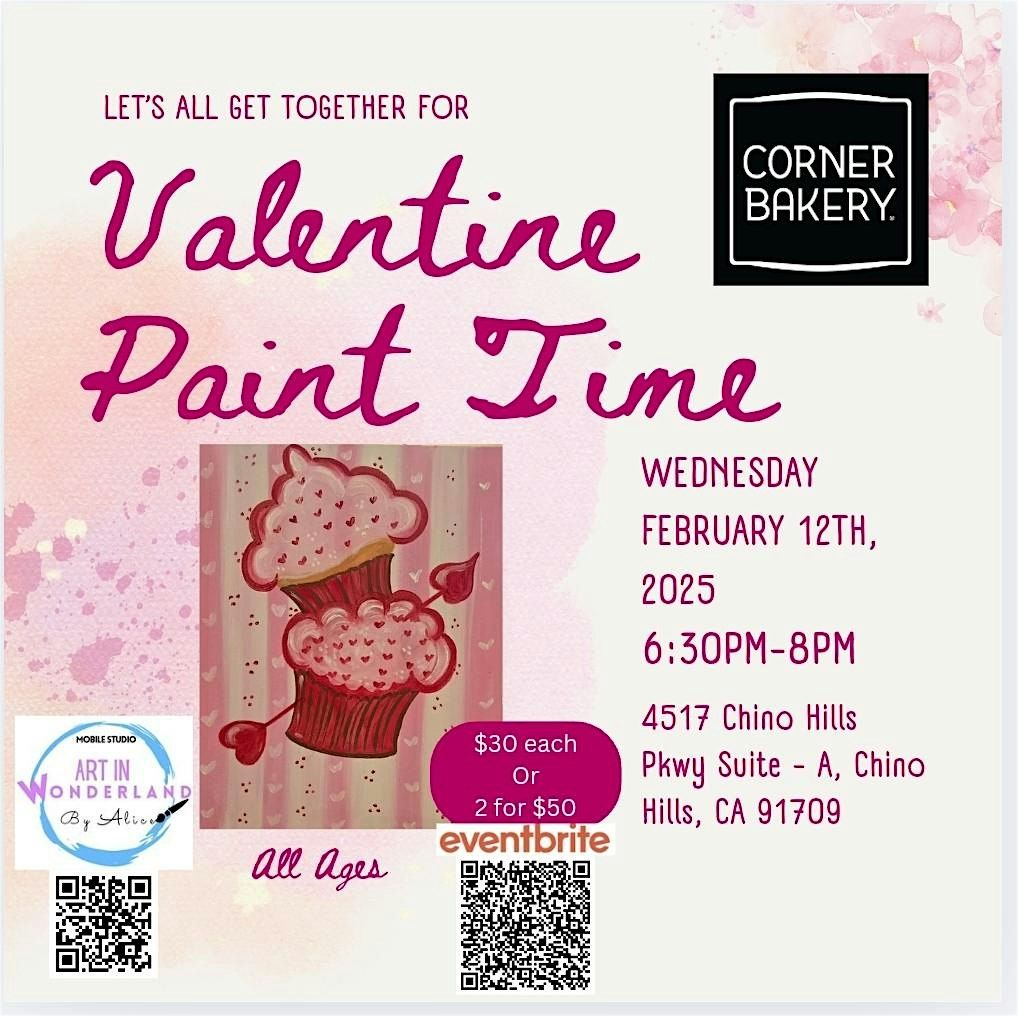 Sweet Valentine Paint Time at Corner Bakery Chino Hills