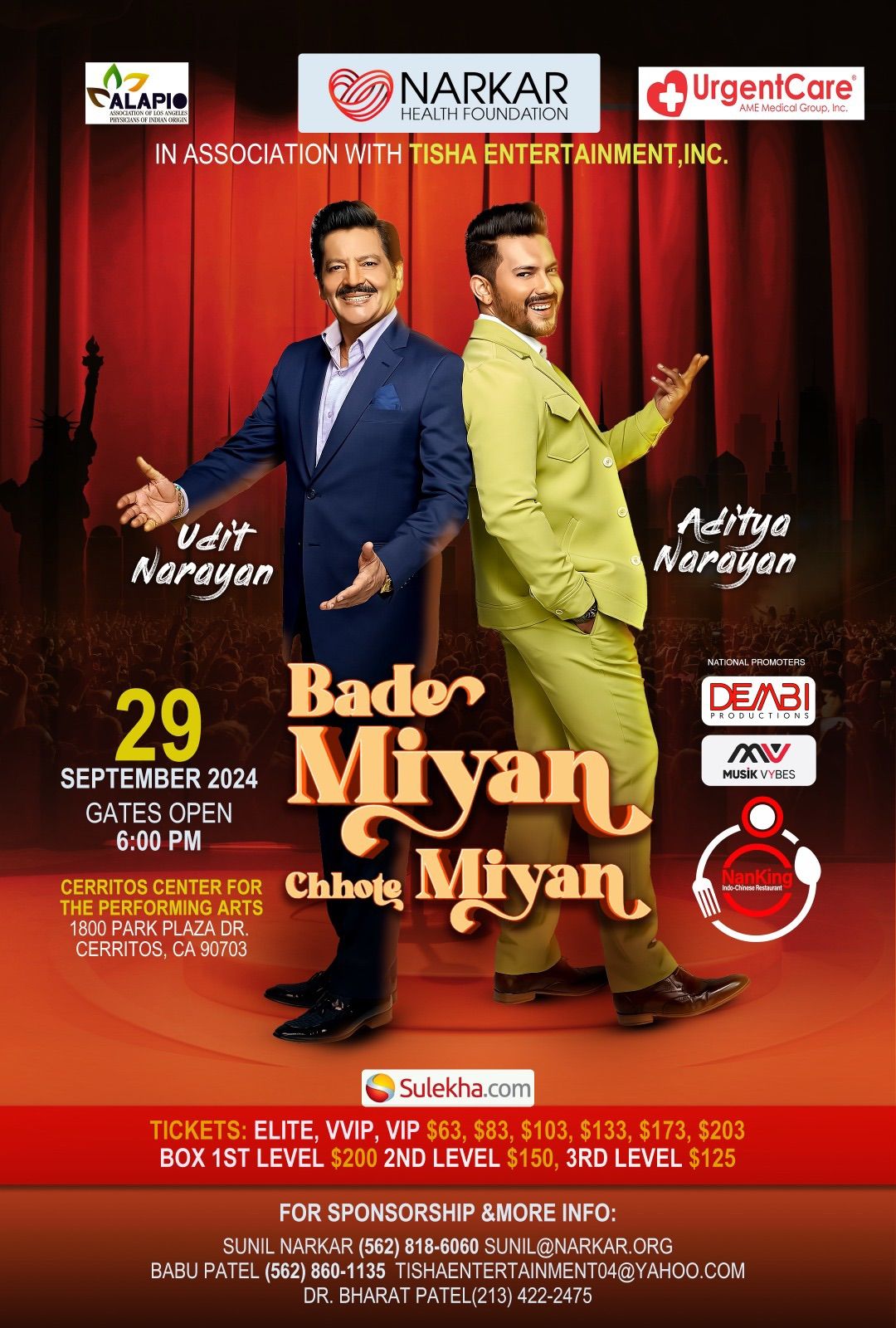 Udit Narayan and Aditya Narayan in Concert \u092c\u0921\u0947 \u092e\u093f\u092f\u093e\u0902 \u091b\u094b\u091f\u0947 \u092e\u093f\u092f\u093e\u0902