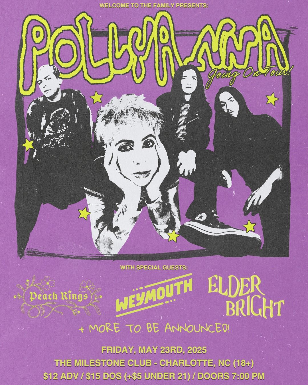 Pollyanna, Peach Rings, Weymouth, Elder Bright, and more TBA