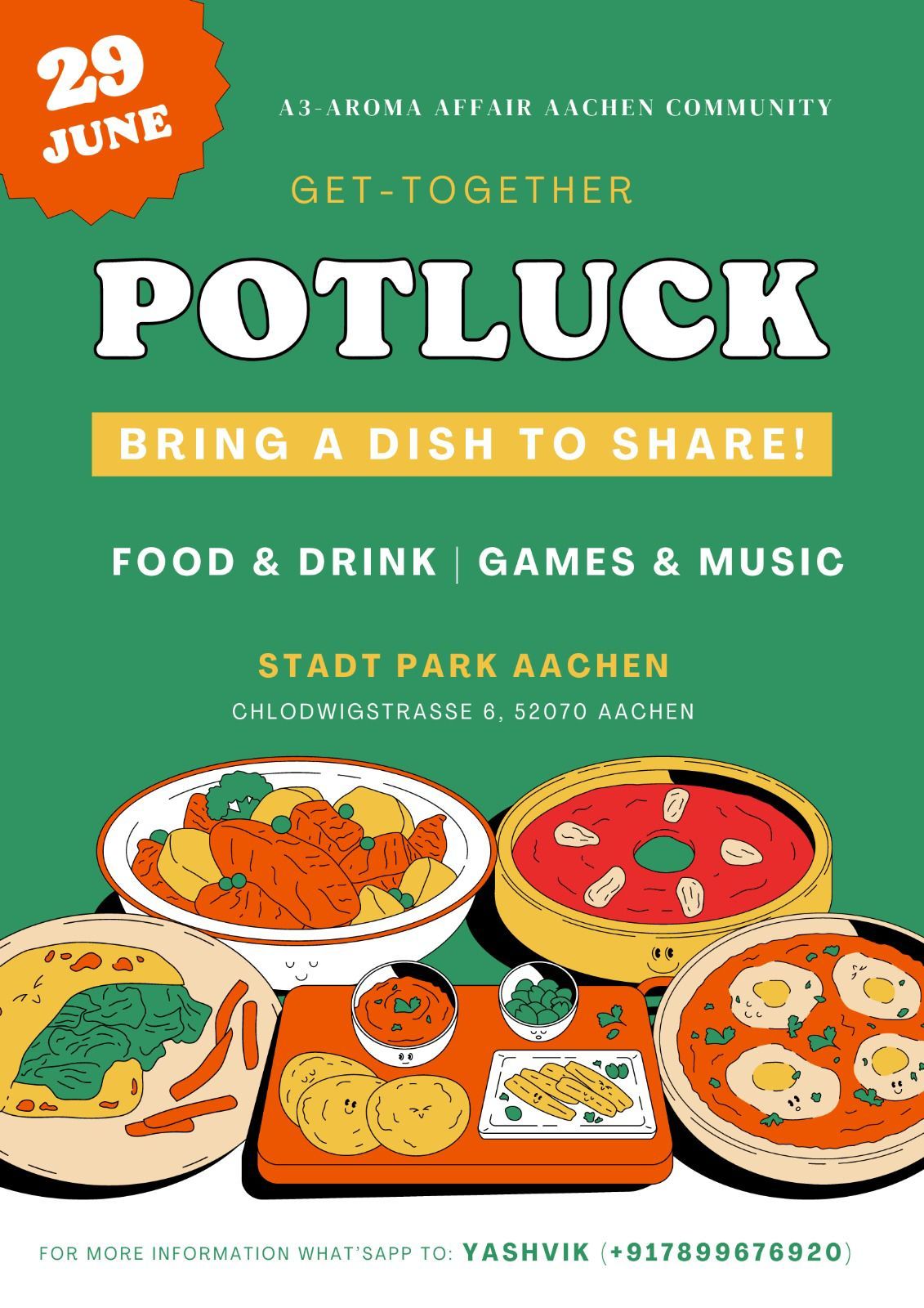 Potluck event by 'Aroma Affair Aachen' community.
