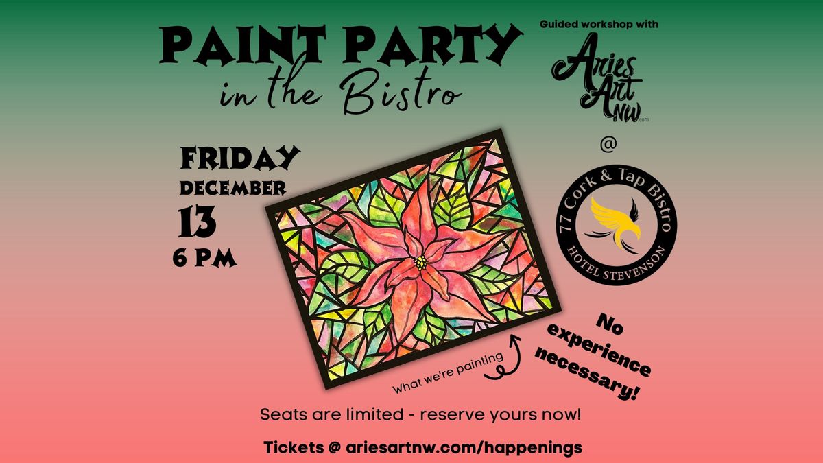 Paint Party in the Bistro at Hotel Stevenson