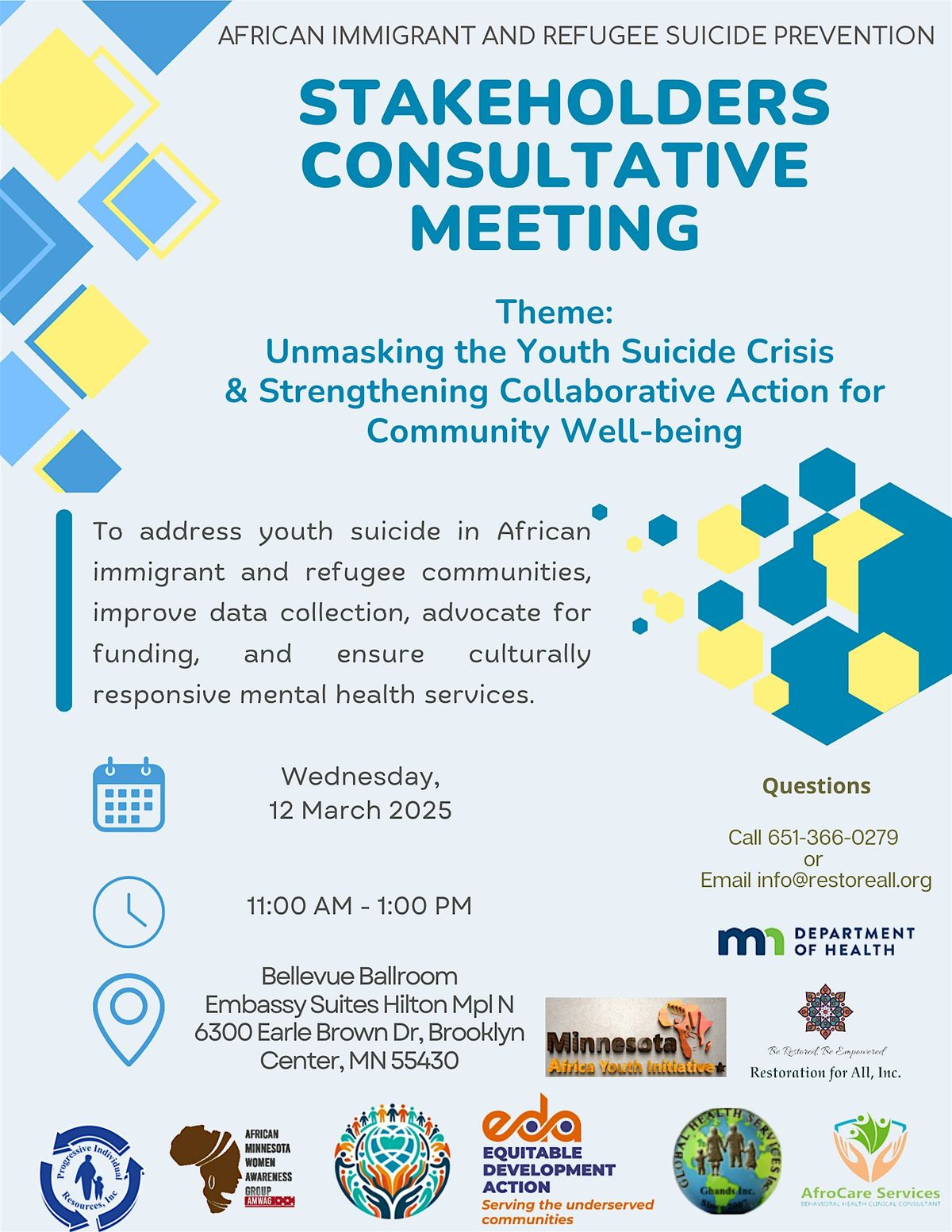 African Immigrant & Refugee Suicide Prevention Stakeholders Meeting