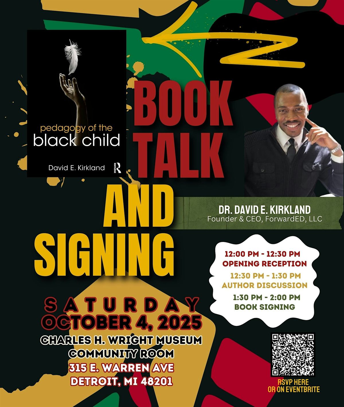 Book Talk & Signing: Pedagogy of the Black Child by Dr. David E. Kirkland
