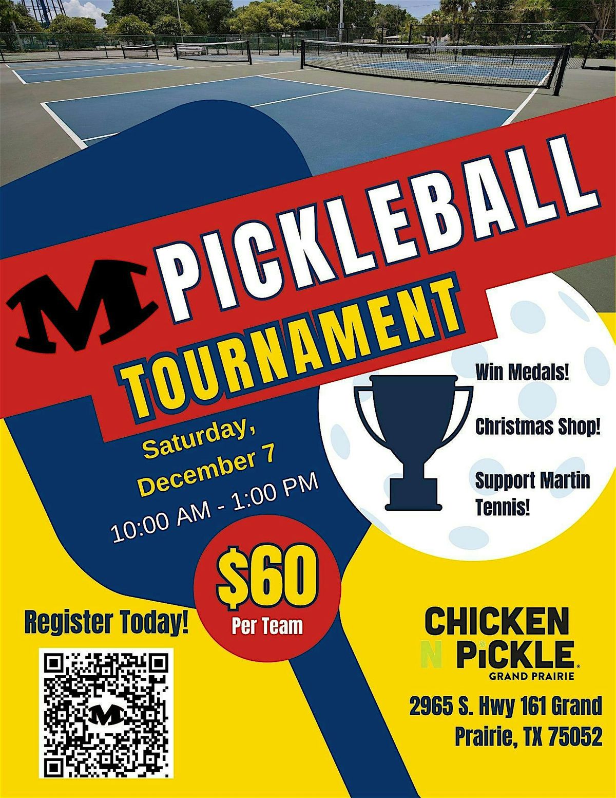 Martin Tennis Pickleball Tournament and Christmas Vendor Fair