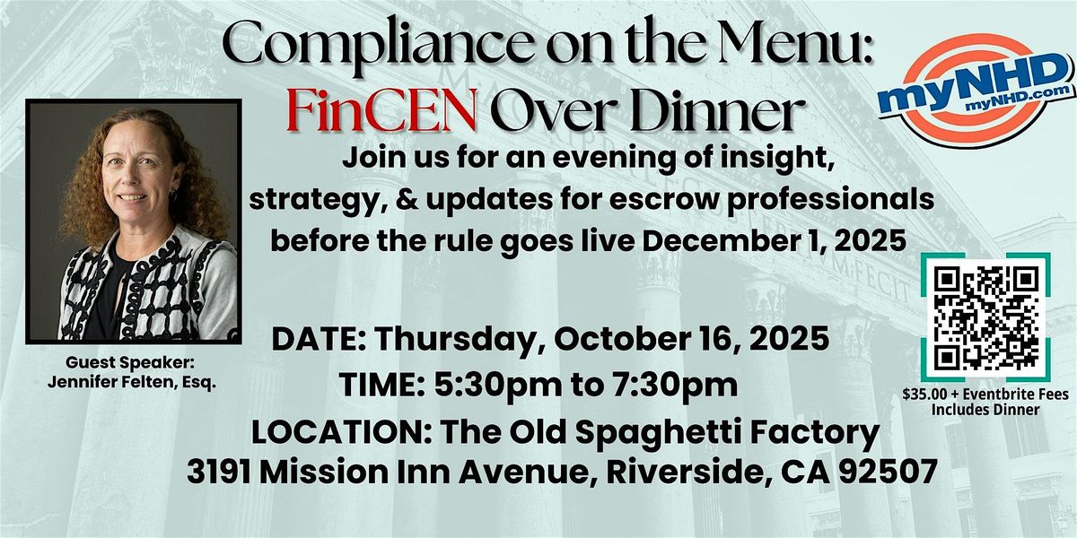 FinCEN - Compliance on the Menu:  FinCEN Over Dinner