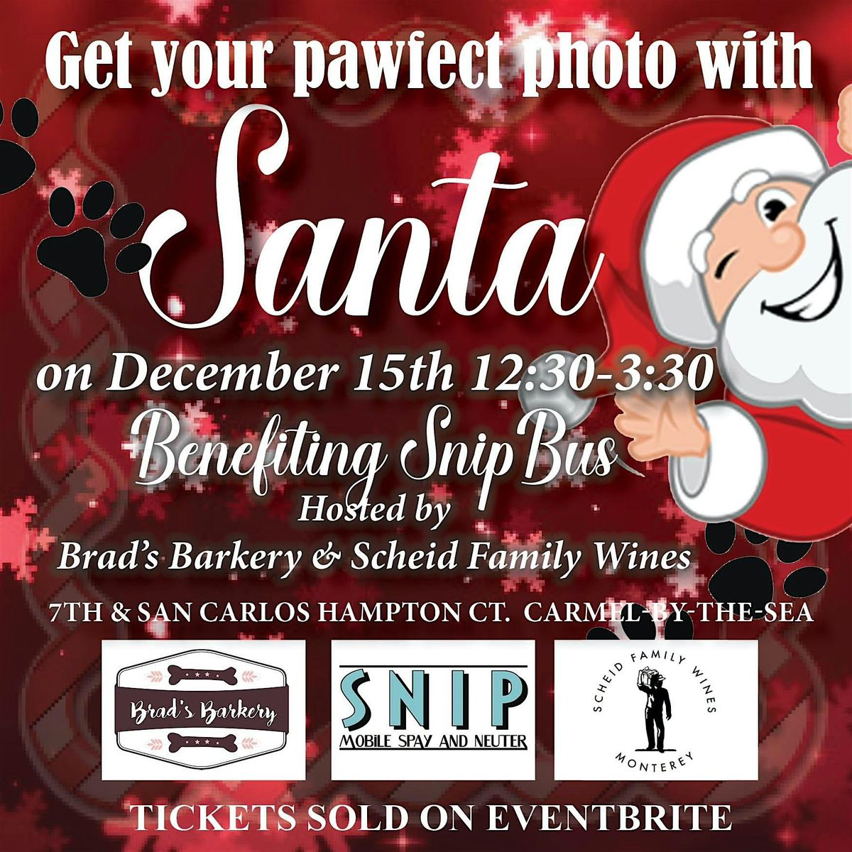 Brad's Barkery X Scheid Vineyards Santa Photos Event - Benefiting SNIP Bus