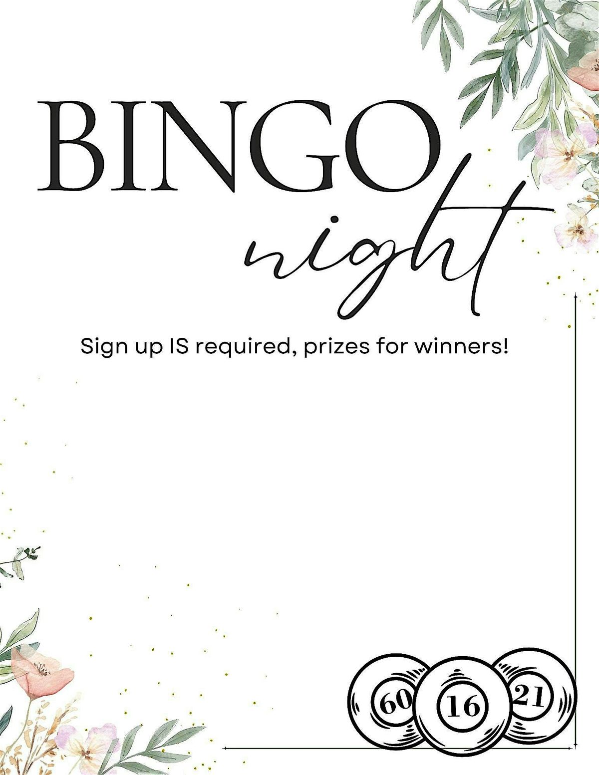 BINGO at The Nook