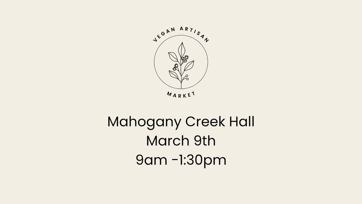 Vegan Artisan Market - March 9th