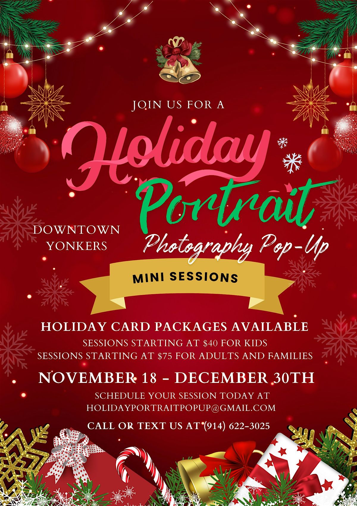 Holiday Portrait Photography Pop-Up