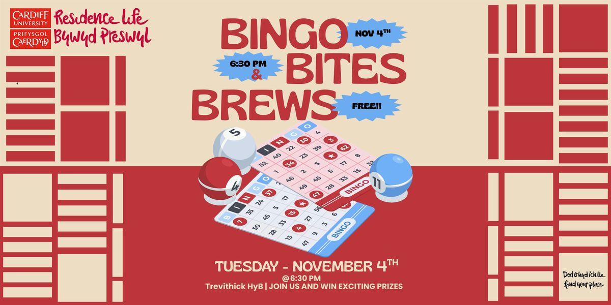 Bingo, Bites and Brews | Bingo, Byts a Diodydd