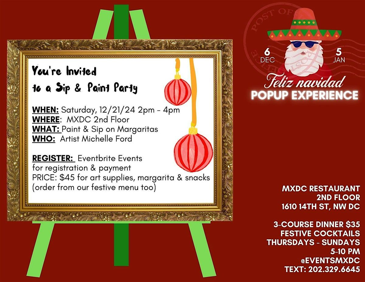 Paint and Sip Margaritas Holiday Party