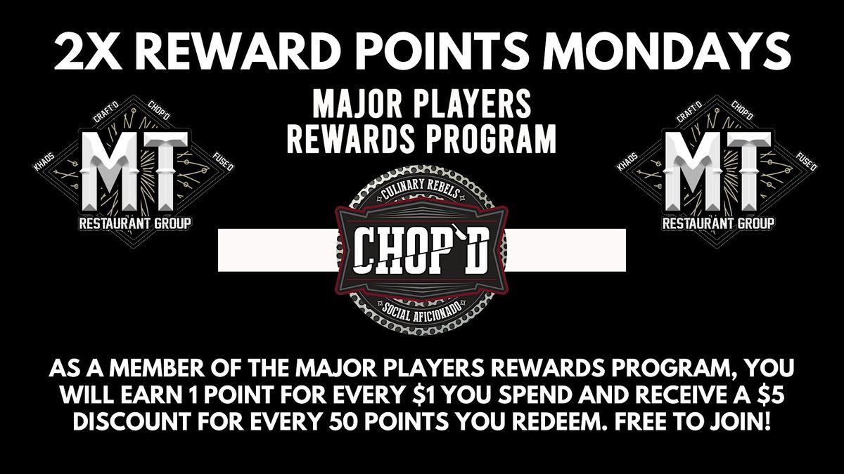 2x Reward Points Mondays at Chop'd