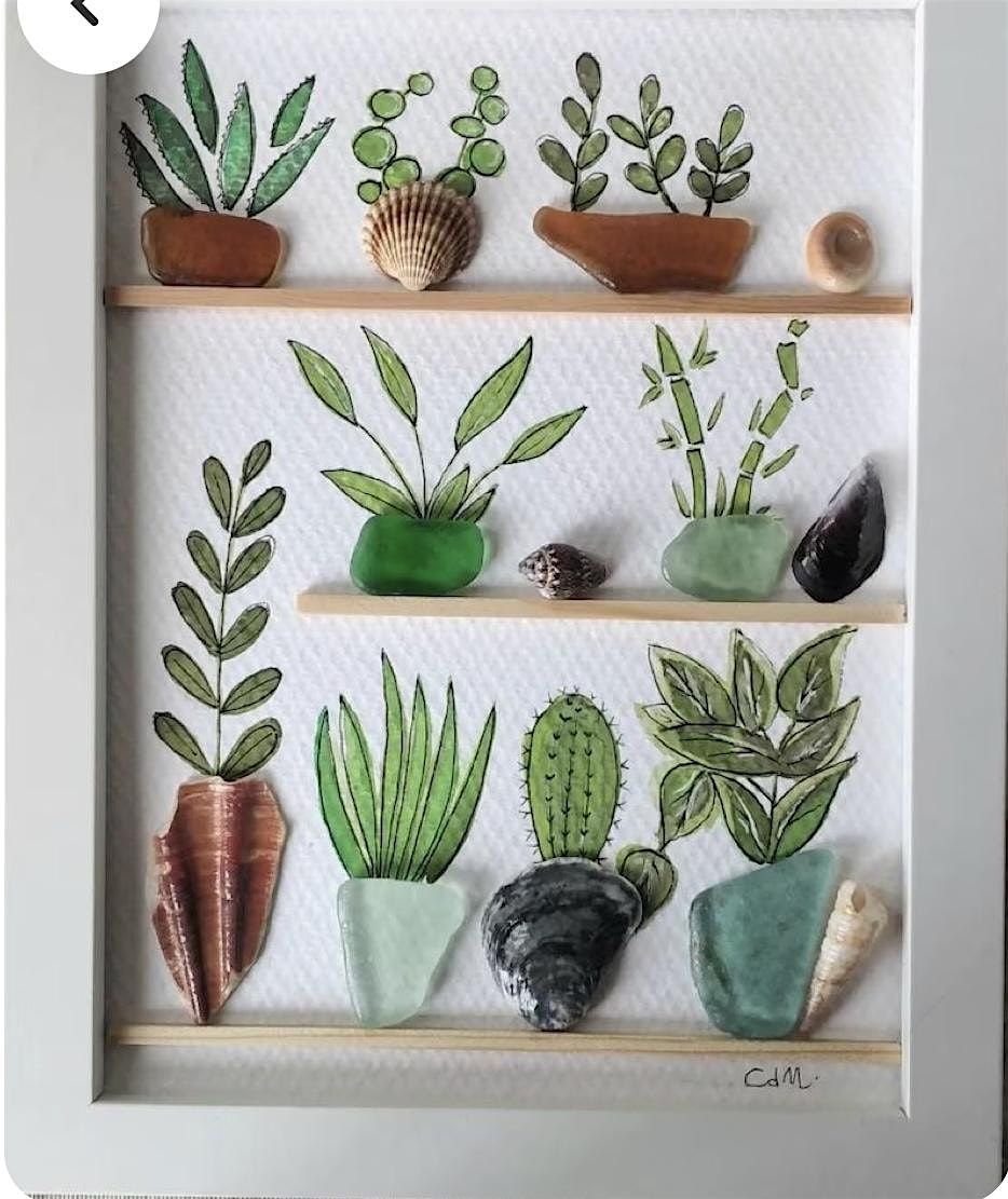 Sea glass\/Seashell Plant Art