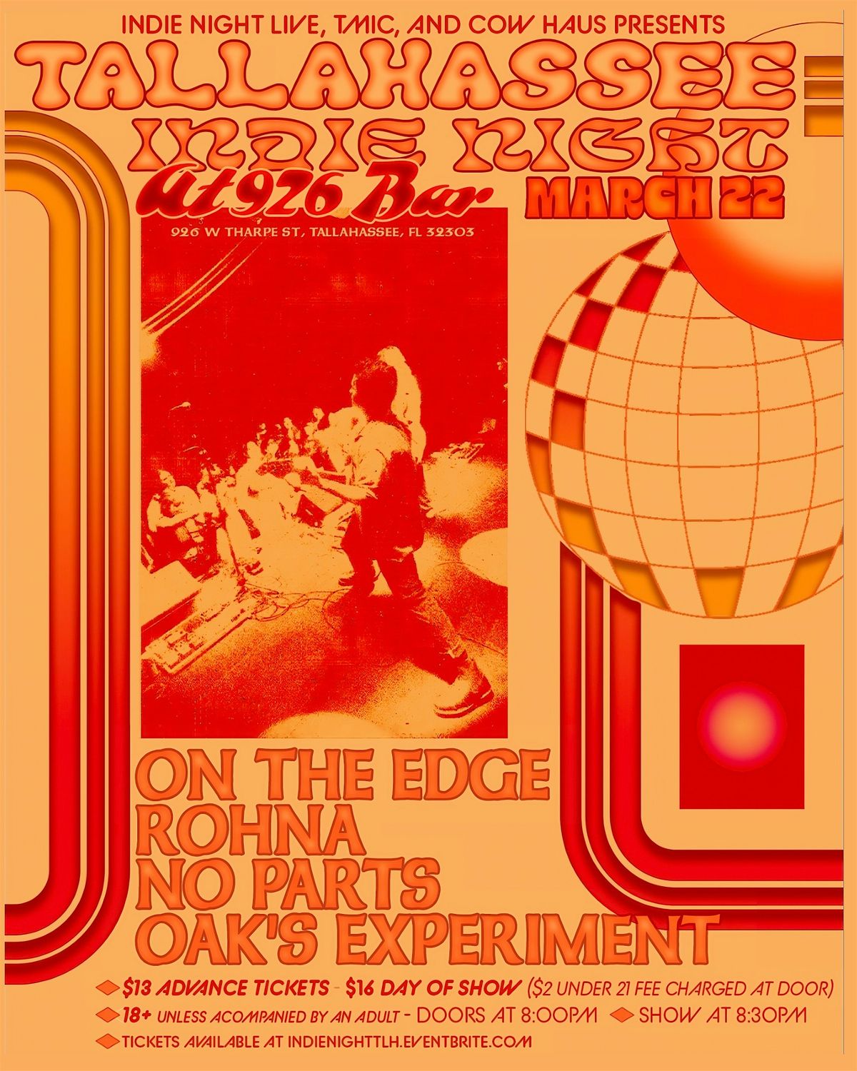 TLH Indie Night: On The Edge, Rohna, No Parts, Oak\u2019s Experiment at 926 Bar