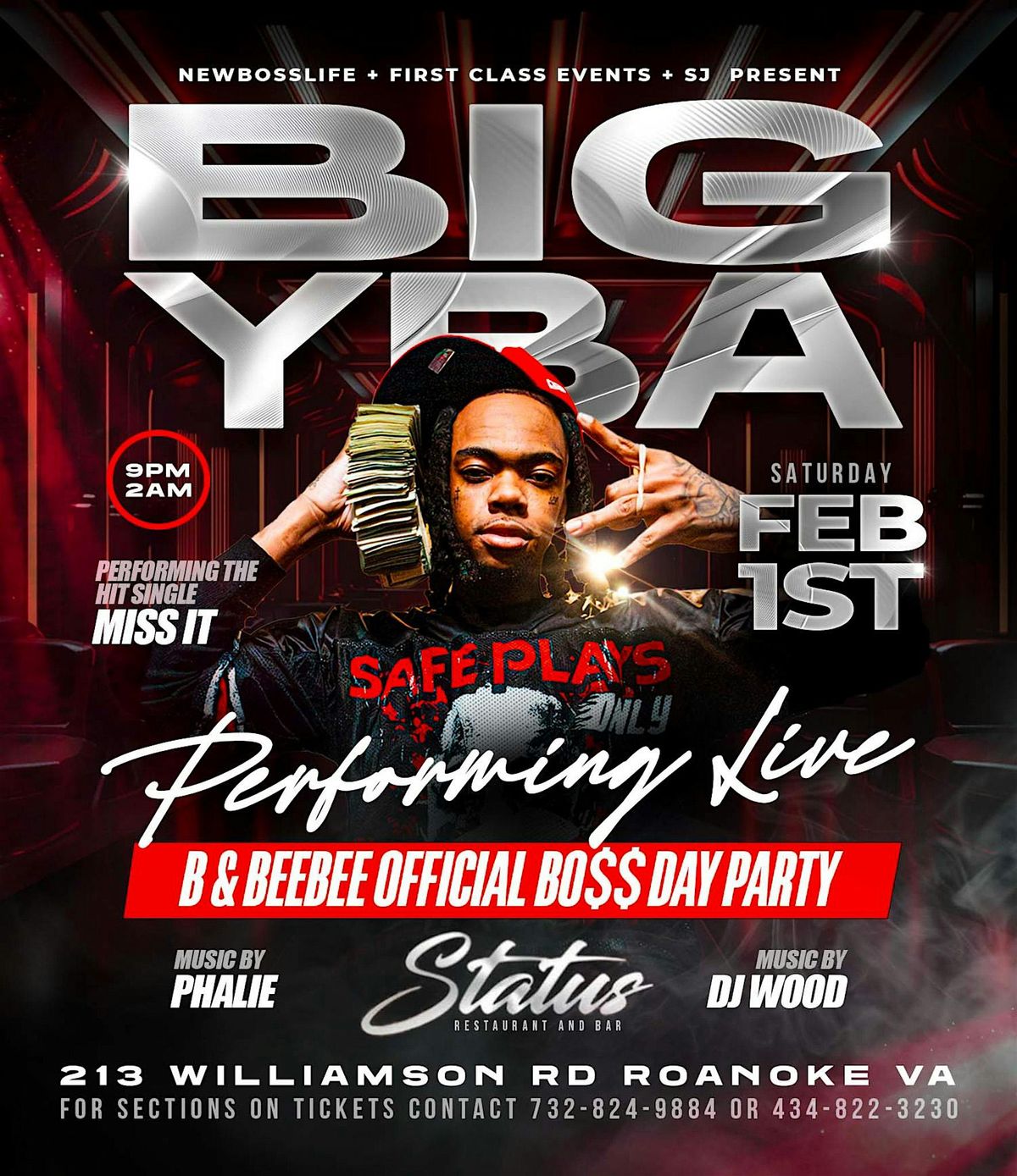 BIG YBA  performing live  February 1st